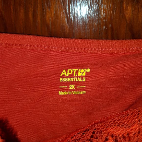 2X Camisole Apt.9 Orange Lace trim, top and bottom - Picture 3 of 3